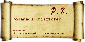 Poparadu Krisztofer névjegykártya