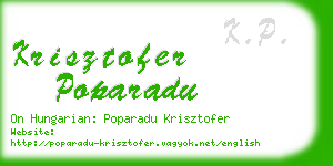 krisztofer poparadu business card
